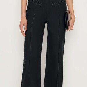 Reformation Arana Stretch Low Rise Black Wide-Leg Jeans